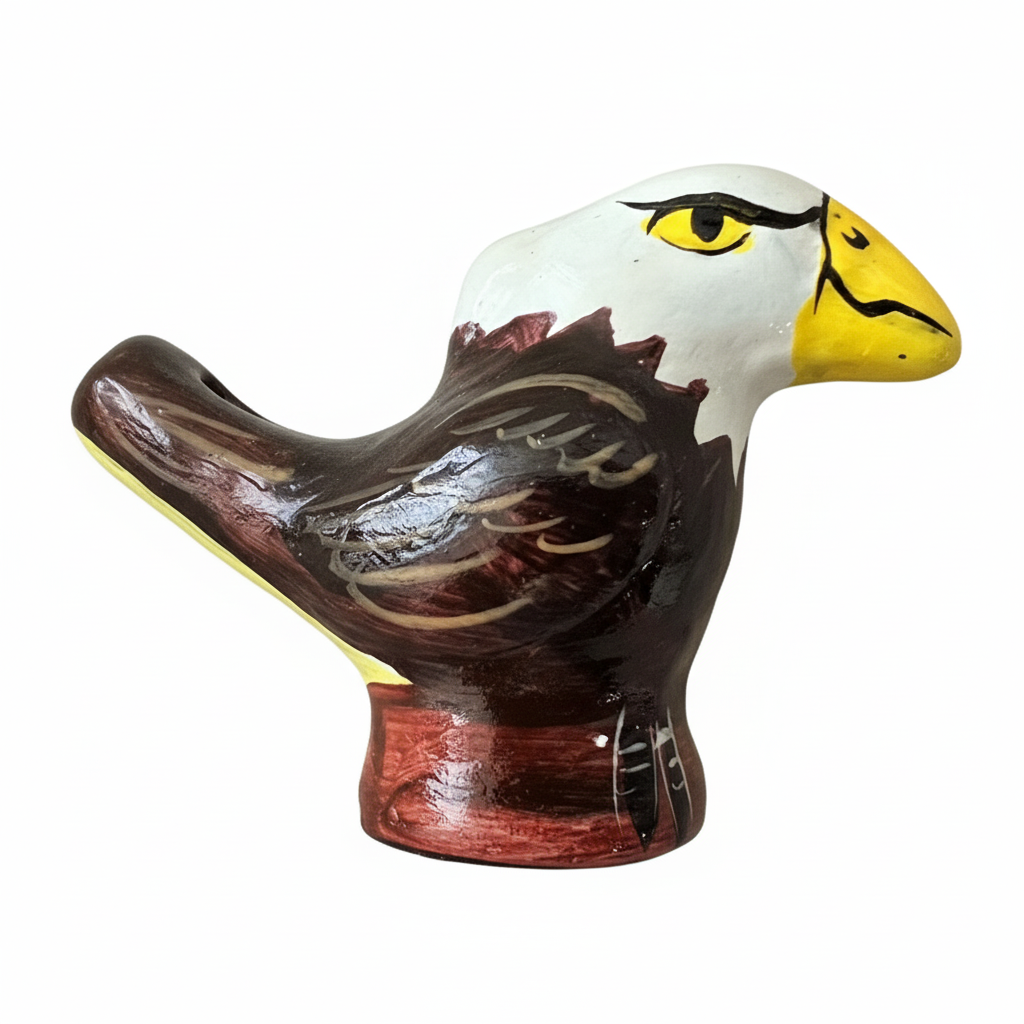 Bald eagle ceramic bird water whistle from the Peruvian Amazon - Amazon Ecology