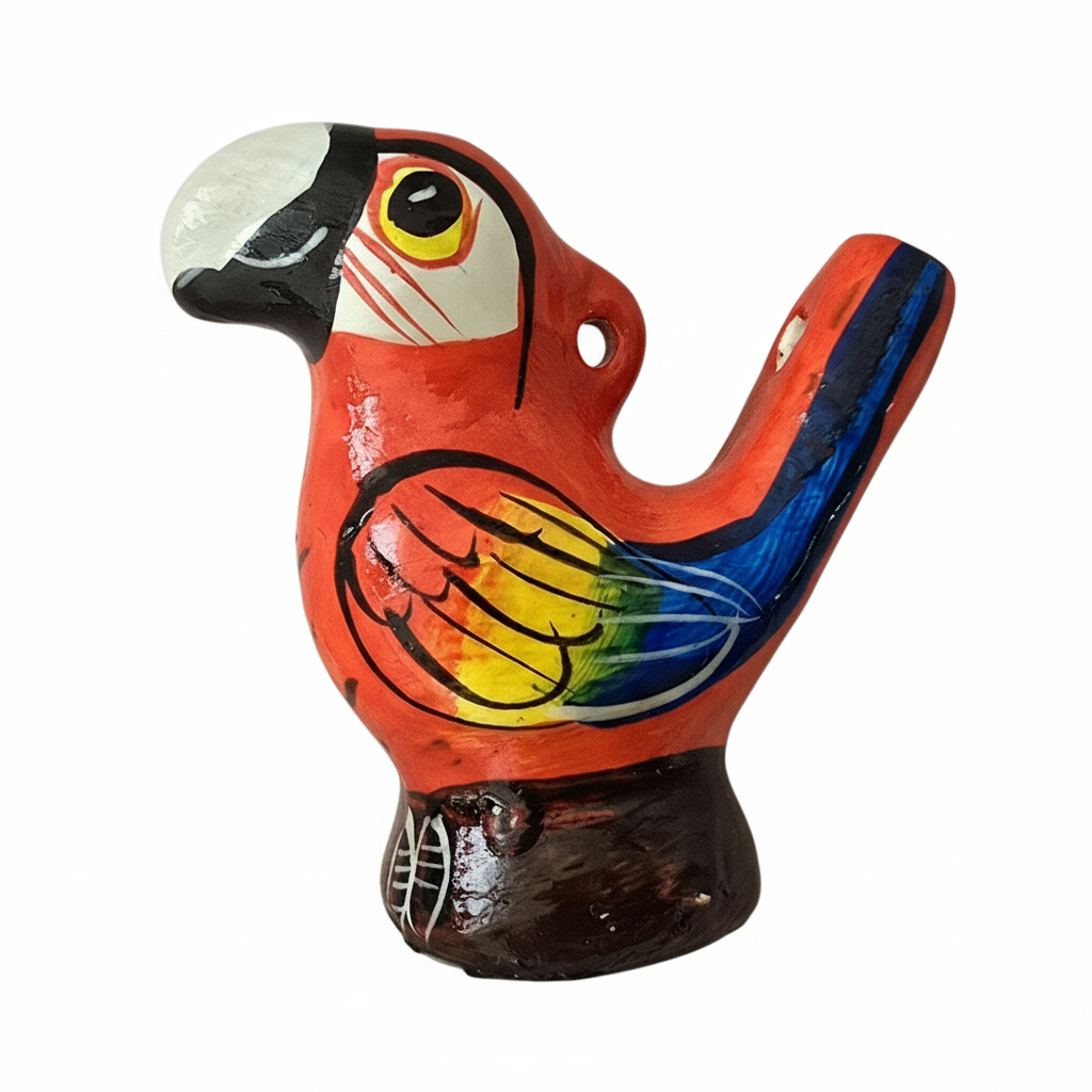 Macaw and parrot Ceramic water whistle from the Peruvian Amazon - Amazon Ecology