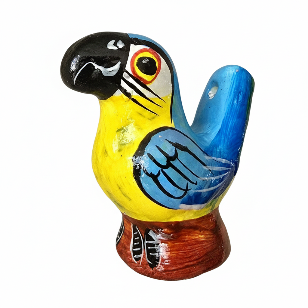 Macaw and parrot Ceramic water whistle from the Peruvian Amazon - Amazon Ecology
