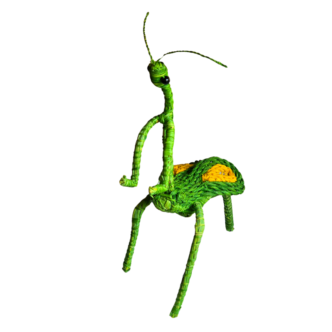 PRAYING MANTIS WOVEN INSECT ORNAMENT - HAND-MADE BY ARTISAN FROM THE PERUVIAN AMAZON