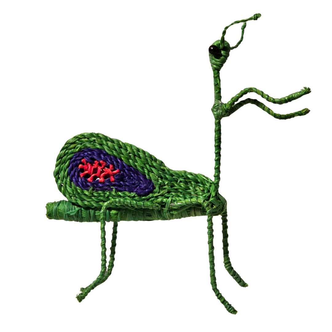 PRAYING MANTIS WOVEN INSECT ORNAMENT - HAND-MADE BY ARTISAN FROM THE PERUVIAN AMAZON