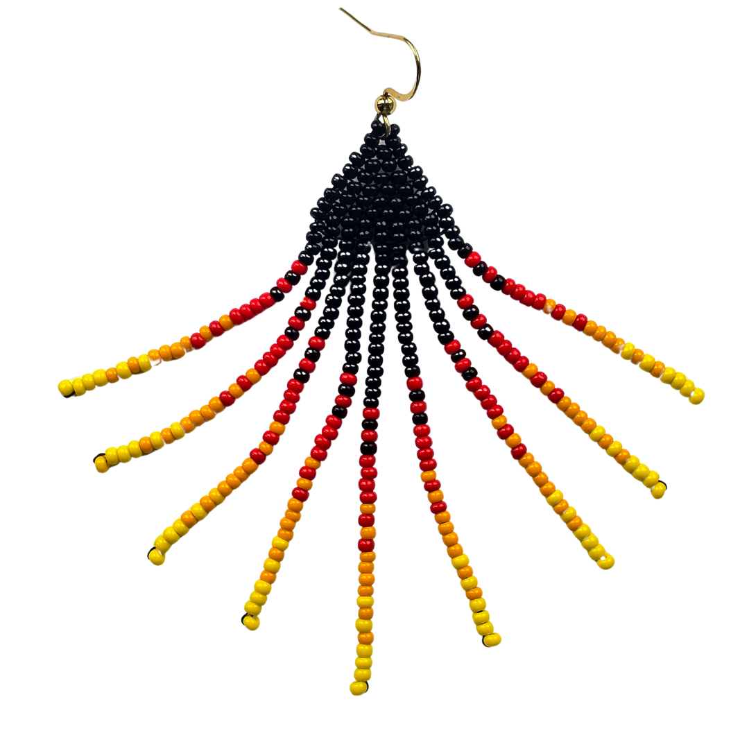 Craft bead nature design earrings - made by Peruvian Amazon artisan - Amazon Ecology