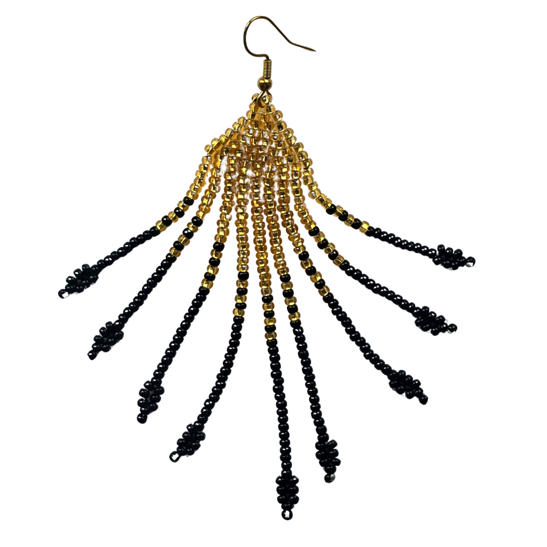 Craft bead nature design earrings - made by Peruvian Amazon artisan - Amazon Ecology