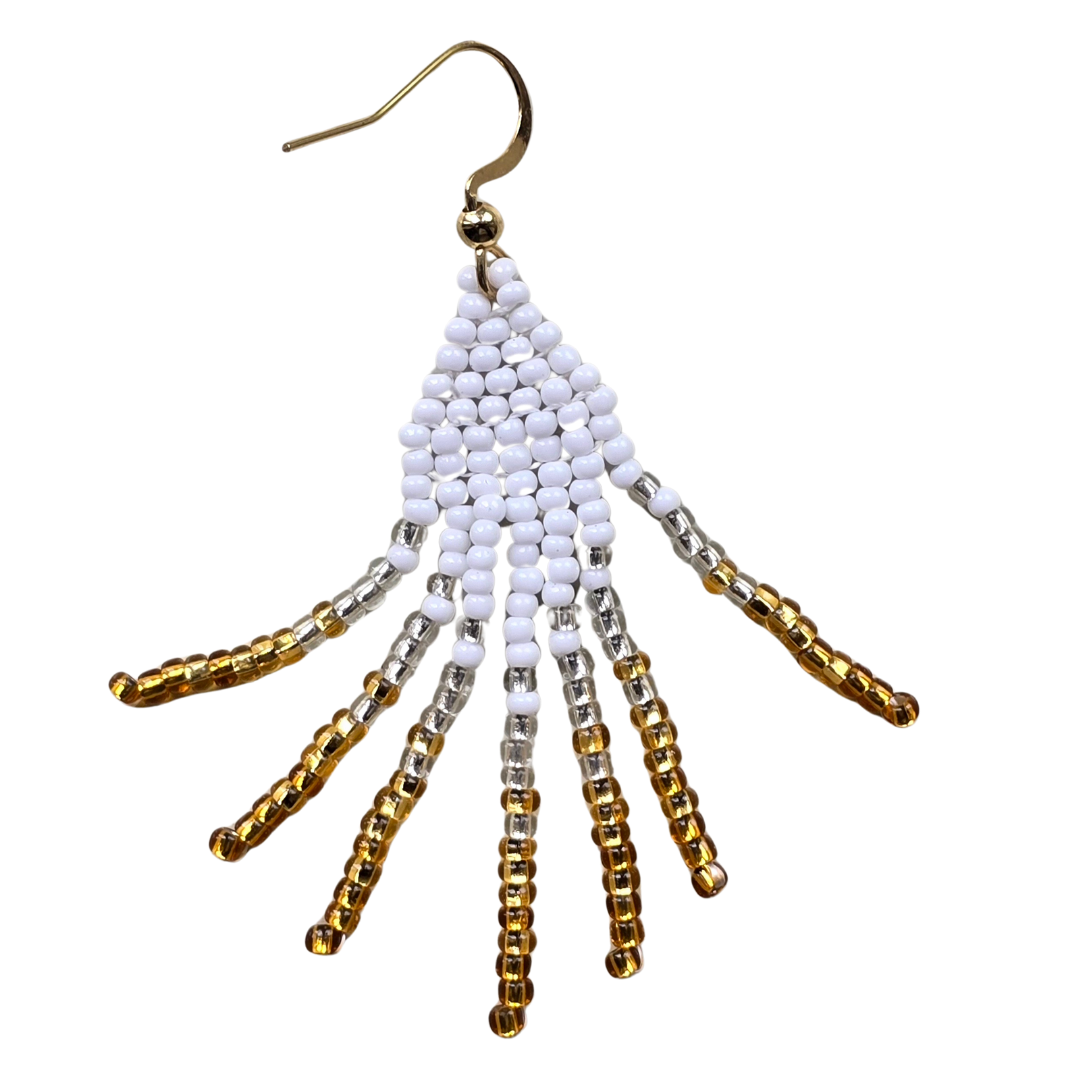 Craft bead nature design earrings - made by Peruvian Amazon artisan - Amazon Ecology