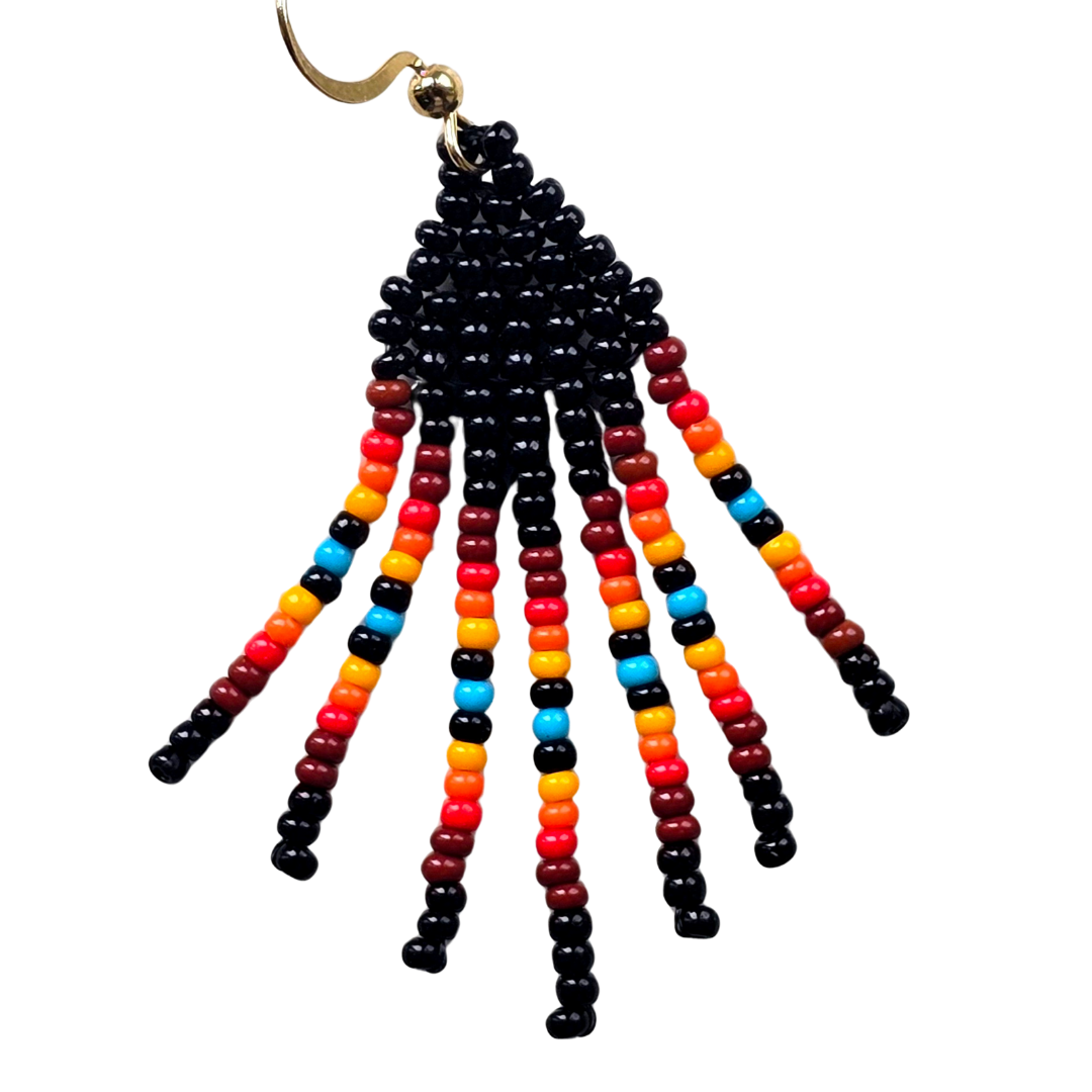 Craft bead nature design earrings - made by Peruvian Amazon artisan - Amazon Ecology