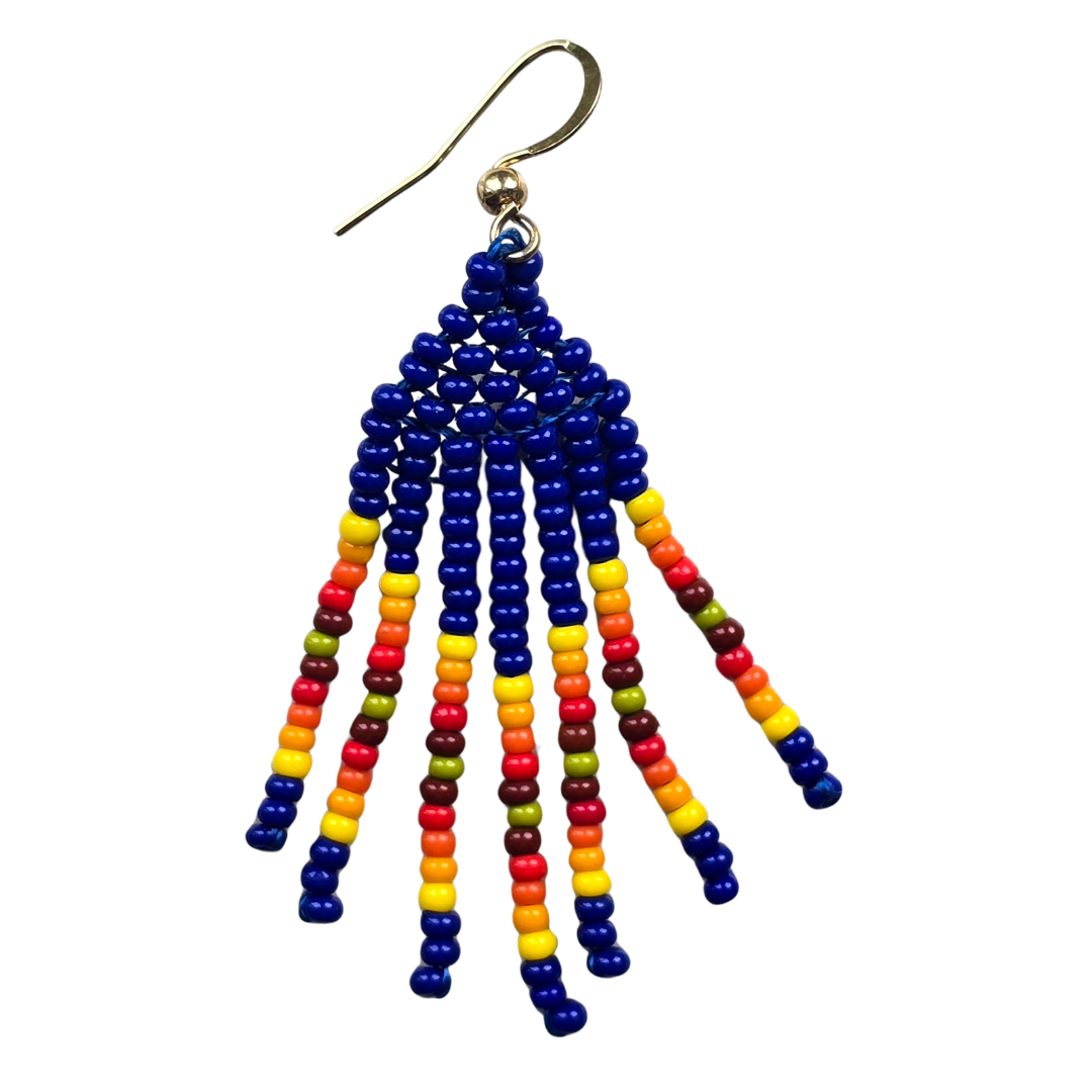 Craft bead nature design earrings - made by Peruvian Amazon artisan - Amazon Ecology