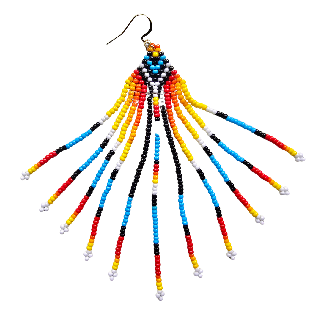 Craft bead nature design earrings - made by Peruvian Amazon artisan - Amazon Ecology