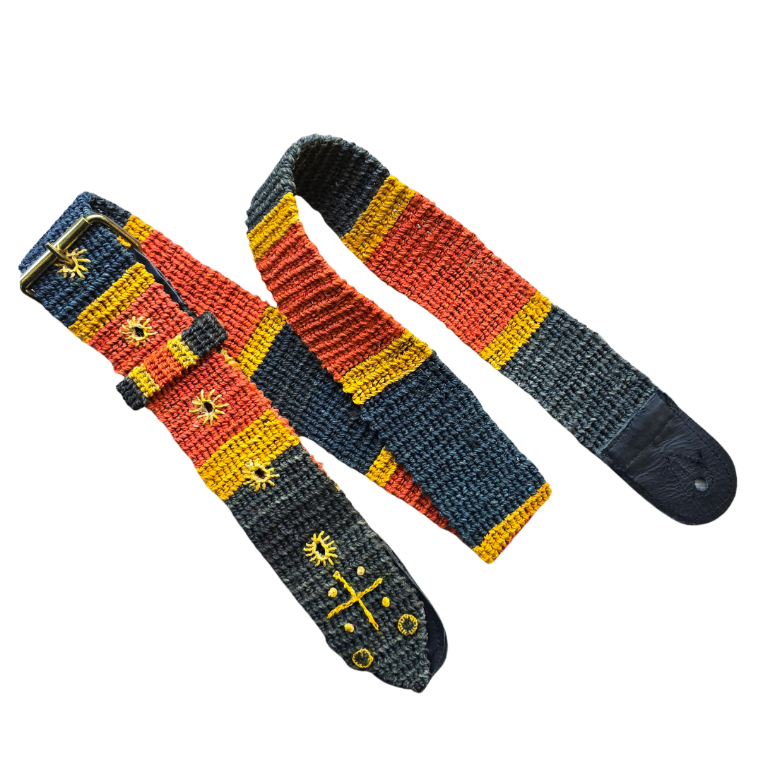 FAIR -TRADE HAND-MADE GUITAR STRAP - CORAL SNAKE PATTERN - WOVEN BY PERUVIAN AMAZON ARTISAN - Amazon Ecology