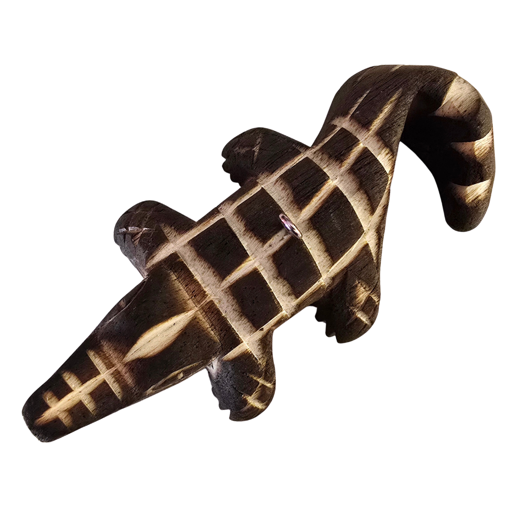 CAIMAN BALSA WOOD FAIR -TRADE ORNAMENT - CARVED BY PERUVIAN AMAZON ARTISAN - Amazon Ecology