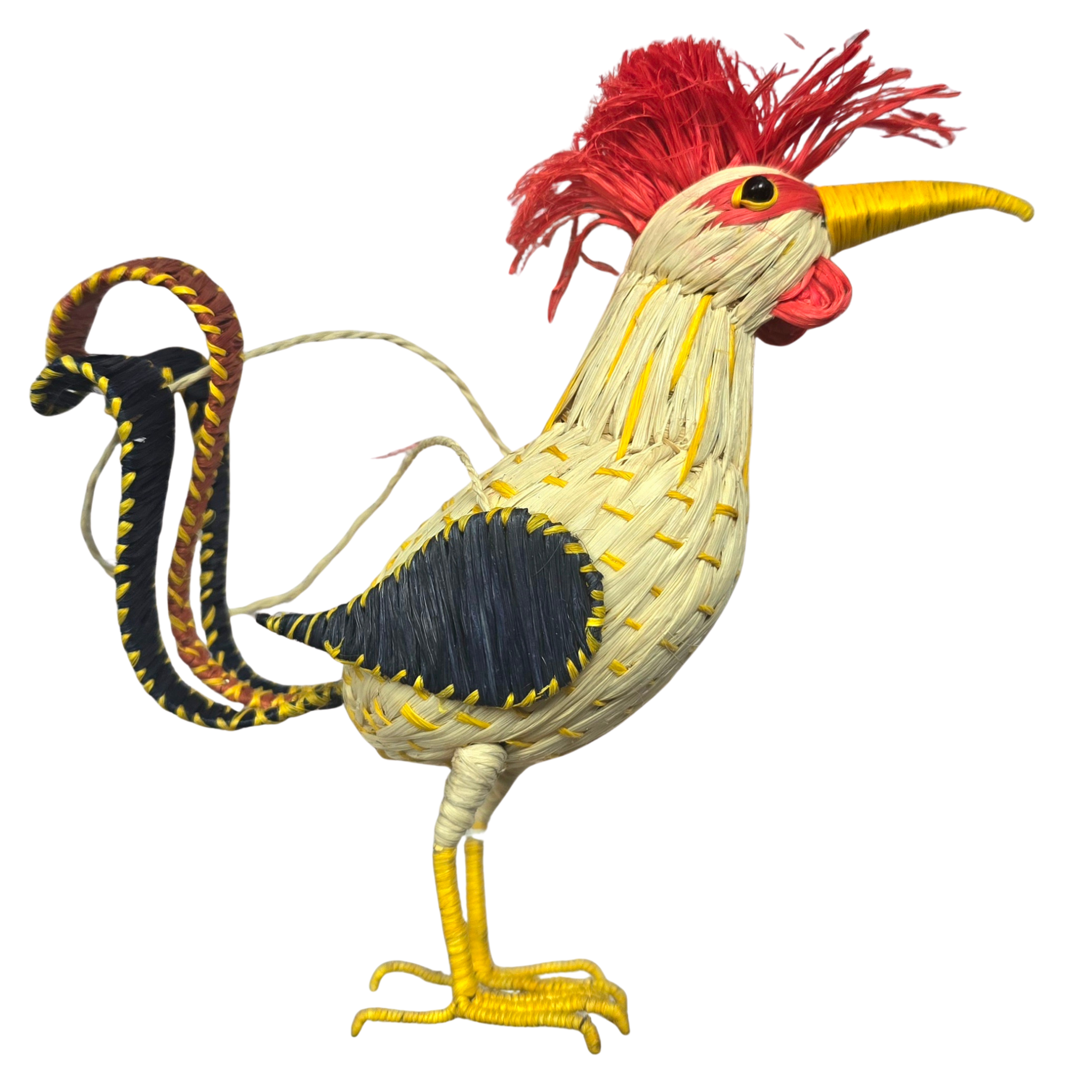 ROOSTER BIRD - FAIR TRADE CHRISTMAS TREE ORNAMENT - WOVEN BY PERUVIAN AMAZON ARTISAN - Amazon Ecology