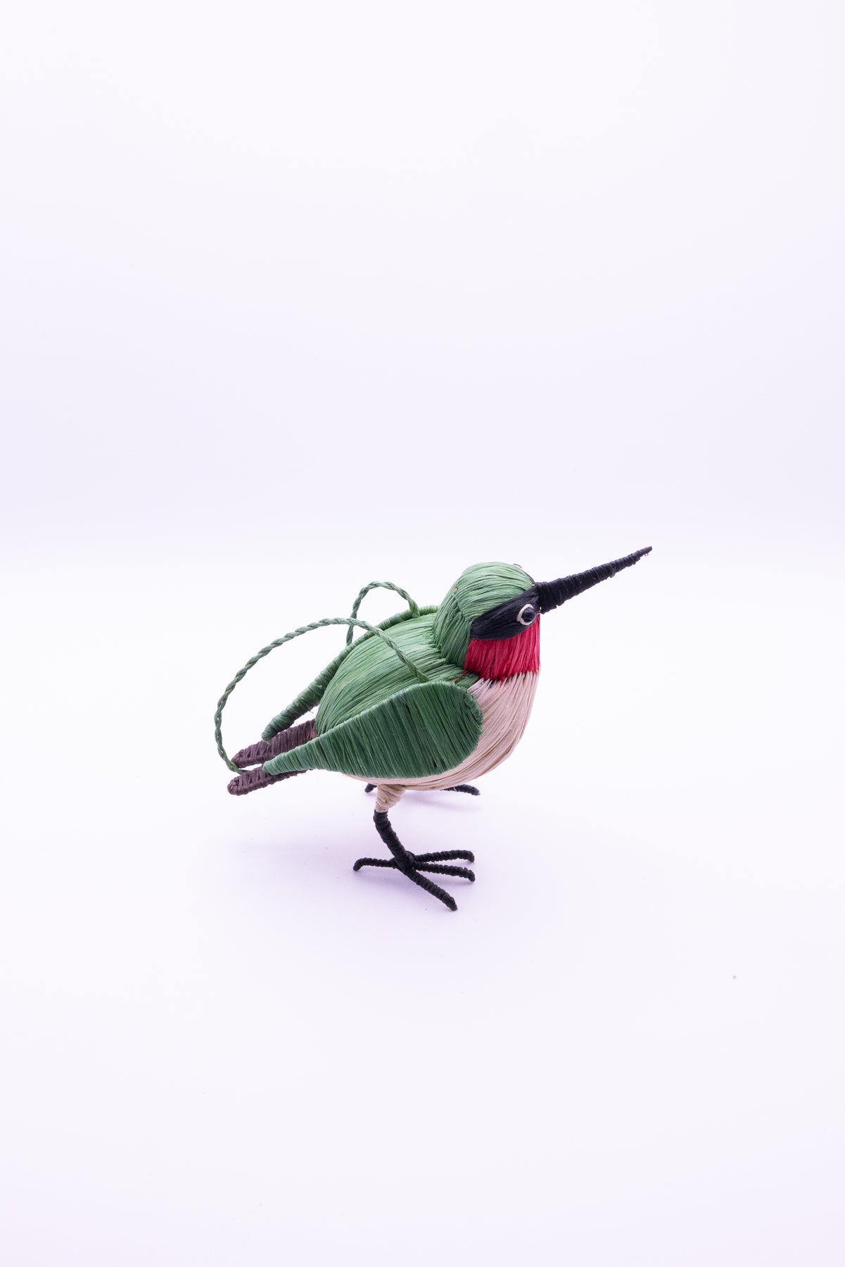 RUBY-THROATED HUMMINGBIRD - FAIR TRADE ORNAMENT- WOVEN BY PERUVIAN AMAZON ARTISAN