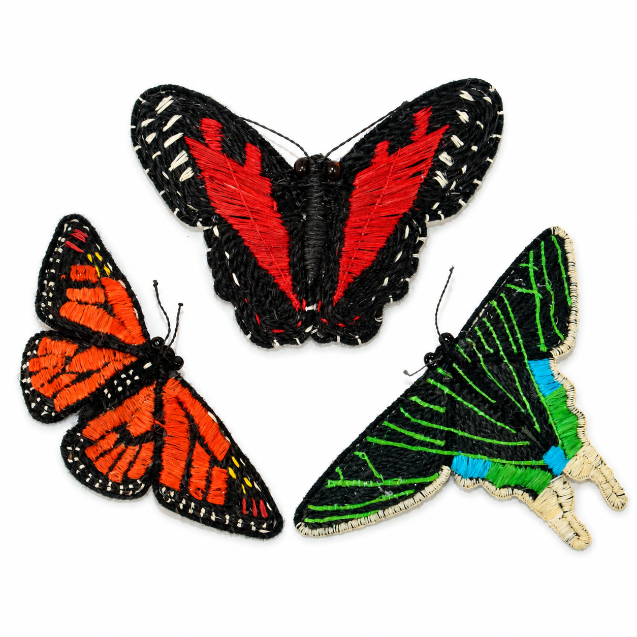 Woven butterfly hair barrettes - Amazon Ecology