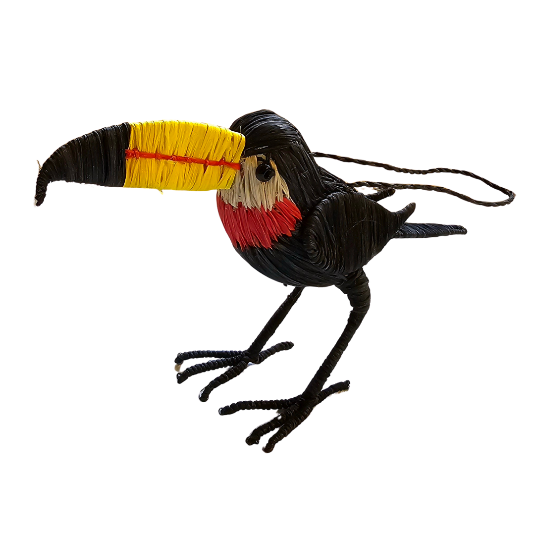 CHESTNUT-EARED ARACARI BIRD - FAIR-TRADE CHRISTMAS TREE ORNAMENT - WOVEN BY PERUVIAN AMAZON ARTISAN - Amazon Ecology