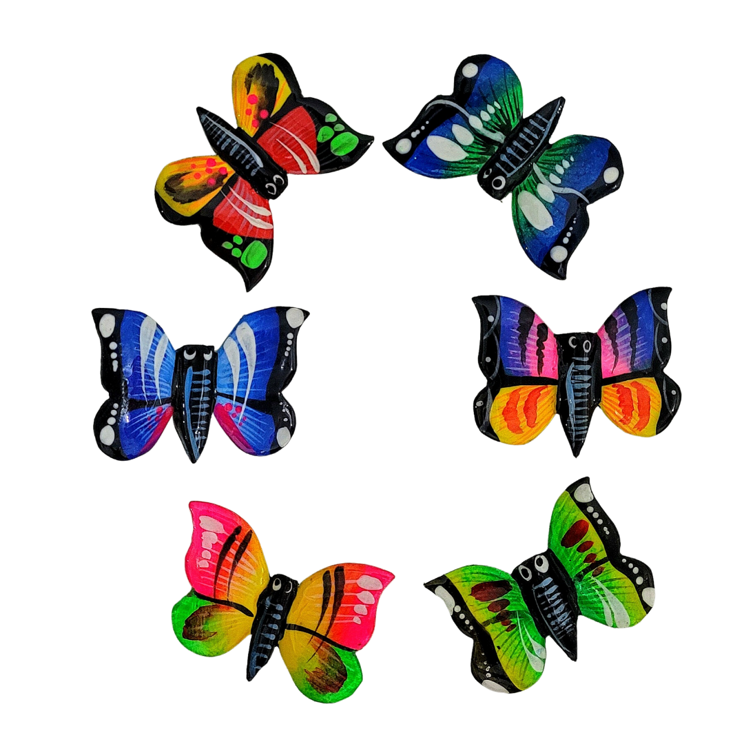 Butterfly refrigerator magnets - made by Peruvian Amazon artisan - Amazon Ecology
