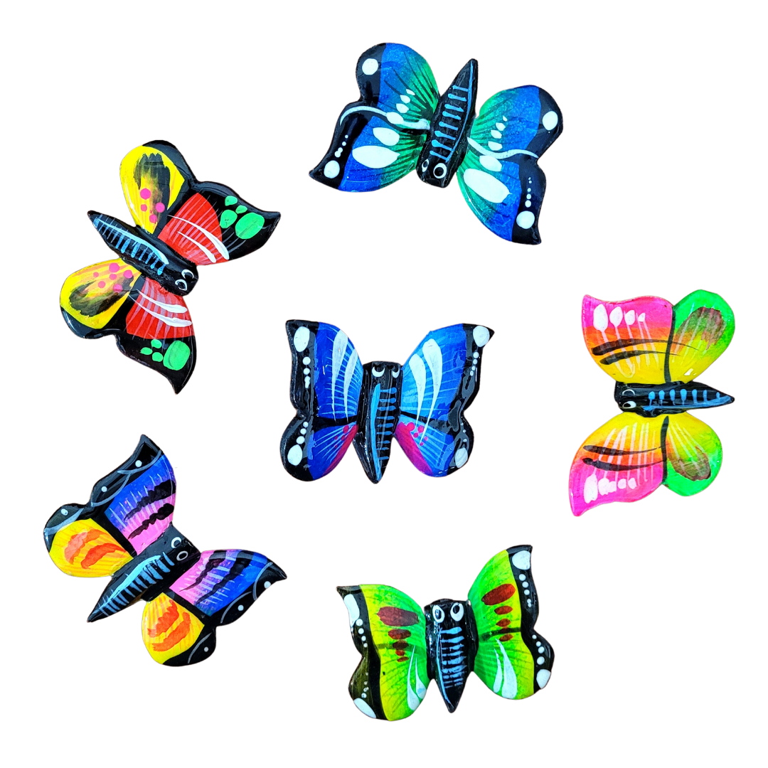 Butterfly refrigerator magnets - made by Peruvian Amazon artisan - Amazon Ecology