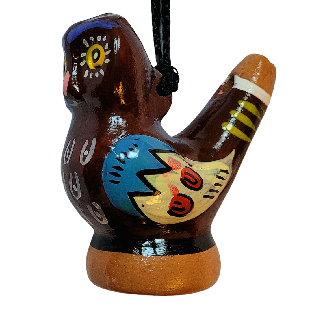 Owl and hen - Ceramic water whistle from the Peruvian Amazon - Amazon Ecology
