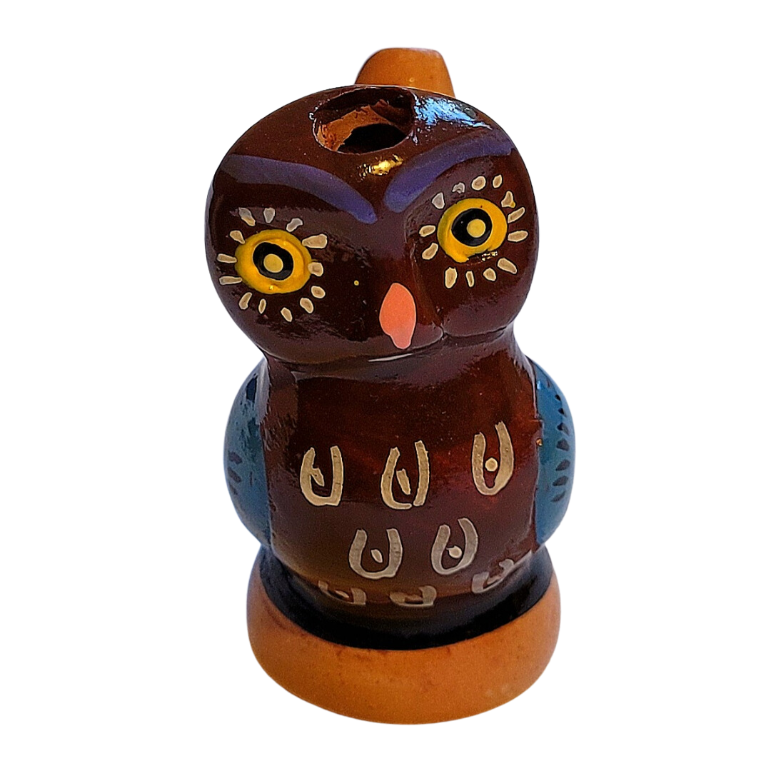 Owl and hen - Ceramic water whistle from the Peruvian Amazon - Amazon Ecology