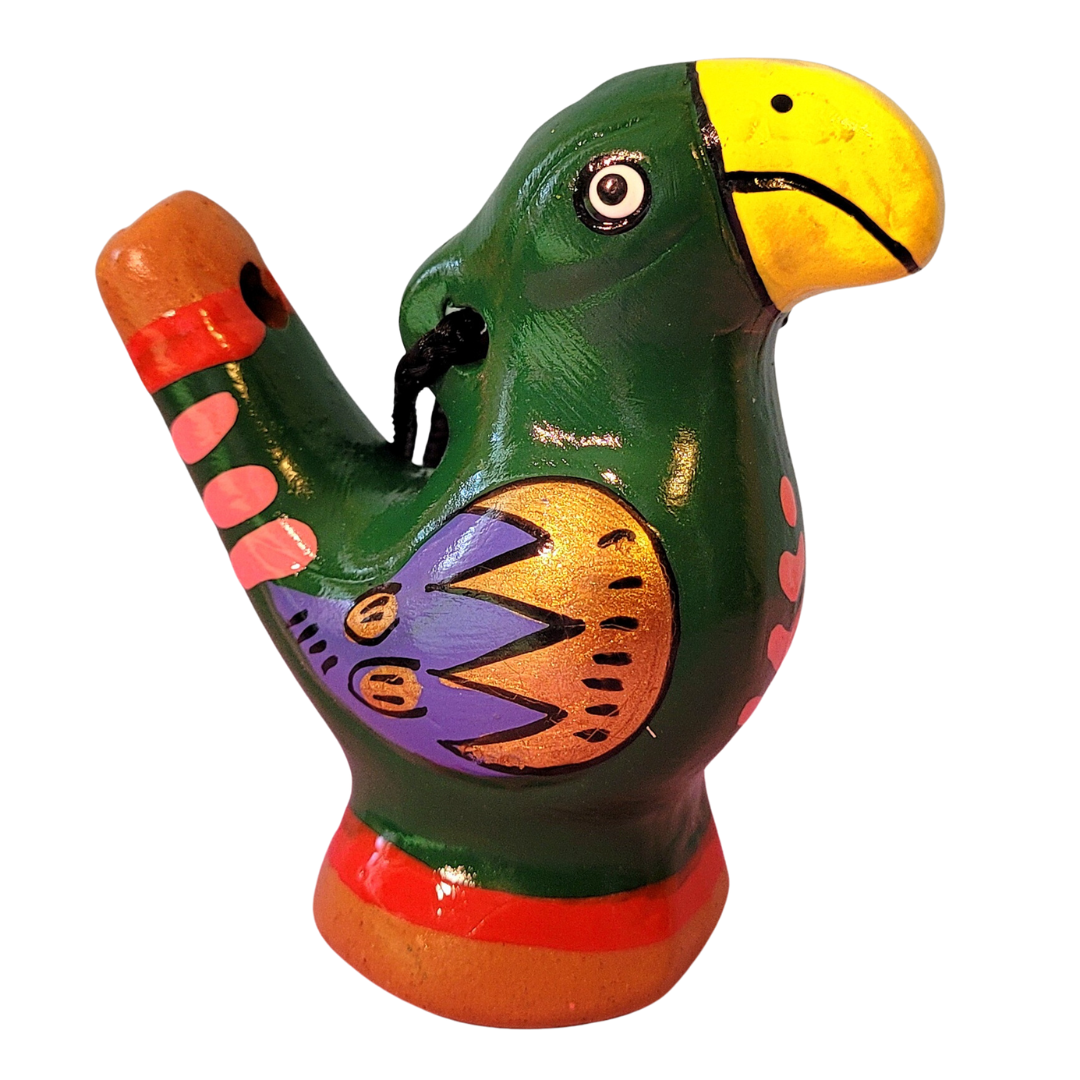 Parrot Ceramic water whistle from the Peruvian Amazon - Amazon Ecology
