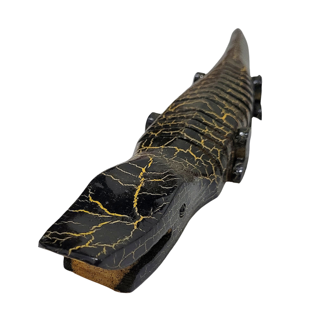 SLINKY WOODEN CAIMANS - CARVED BY PERUVIAN AMAZON ARTISAN - Amazon Ecology