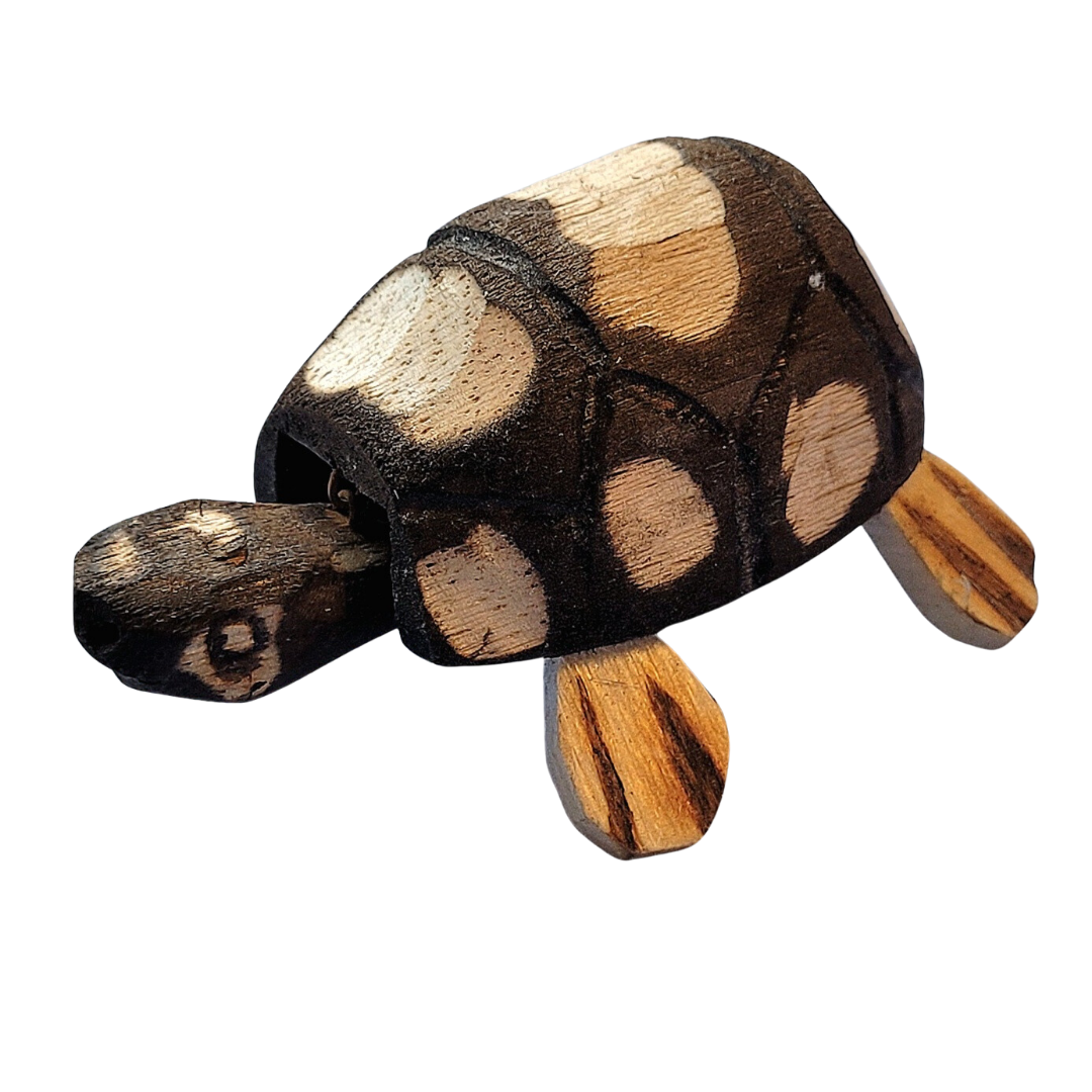 BOBBLE HEAD TURTLE BALSA WOOD DECORATION - CARVED BY PERUVIAN AMAZON ARTISAN - Amazon Ecology