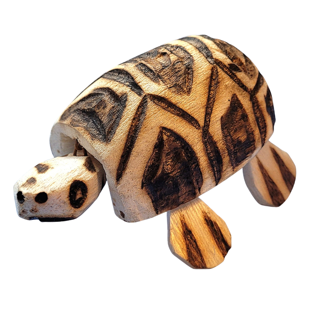 BOBBLE HEAD TURTLE BALSA WOOD DECORATION - CARVED BY PERUVIAN AMAZON ARTISAN - Amazon Ecology