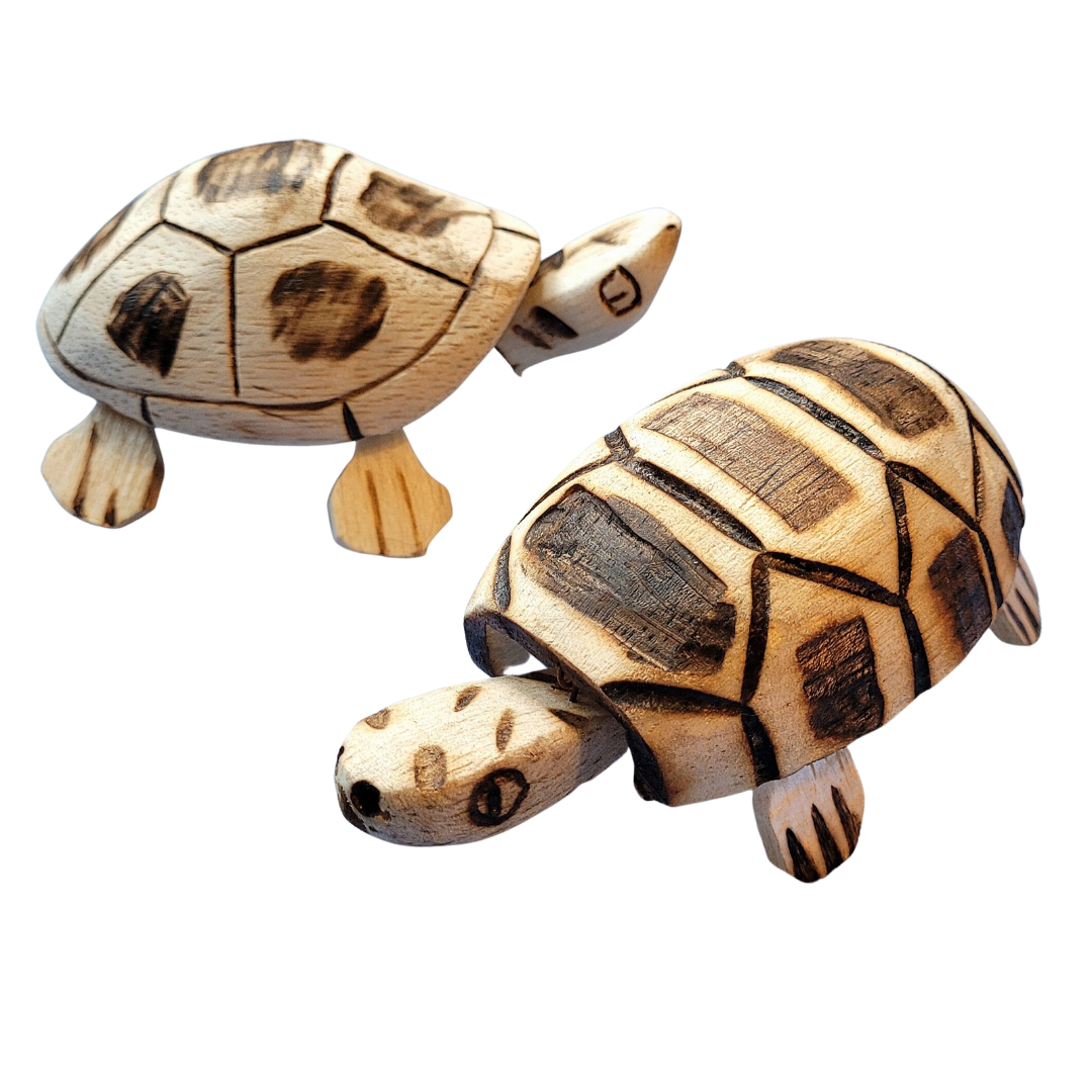 BOBBLE HEAD TURTLE BALSA WOOD DECORATION - CARVED BY PERUVIAN AMAZON ARTISAN - Amazon Ecology