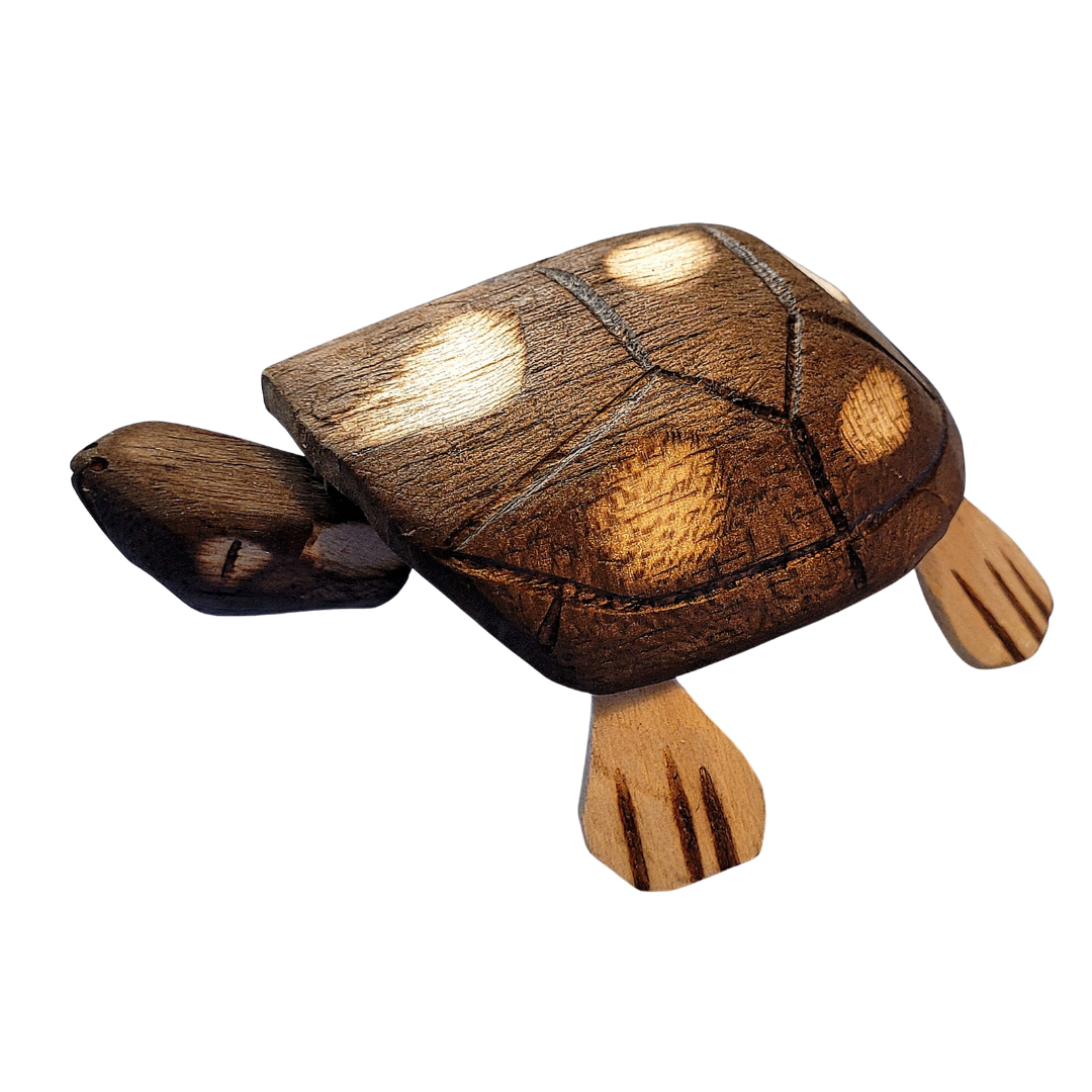 BOBBLE HEAD TURTLE BALSA WOOD DECORATION - CARVED BY PERUVIAN AMAZON ARTISAN - Amazon Ecology