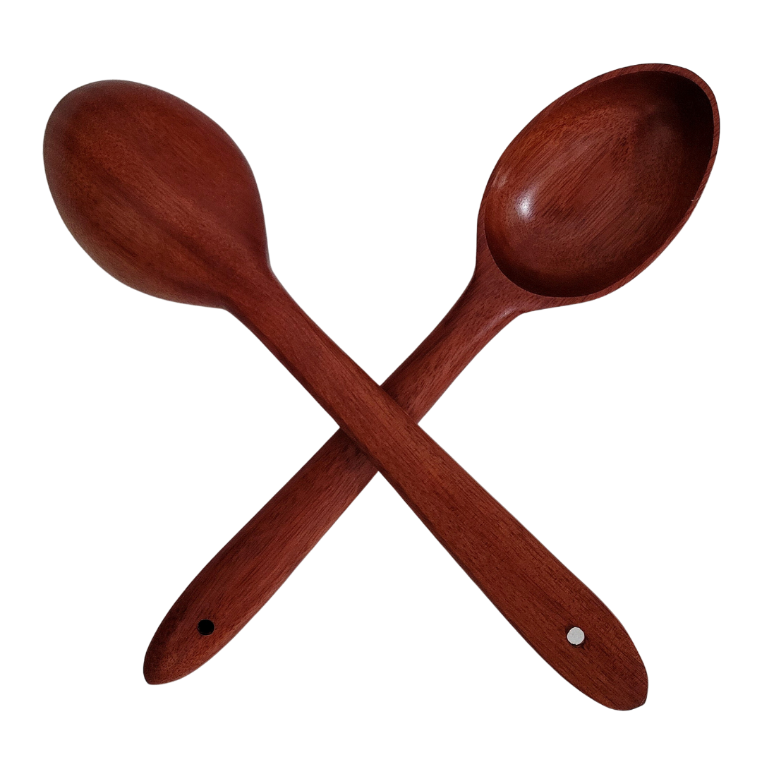 Palo sangre and pona palm wood utensils - hand made by Peruvian Amazon artisan - Amazon Ecology