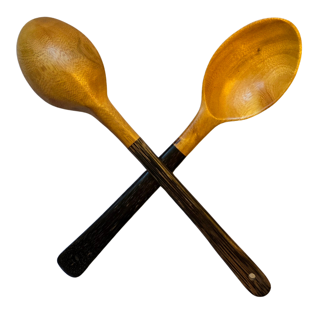 Palo sangre and pona palm wood utensils - hand made by Peruvian Amazon artisan - Amazon Ecology