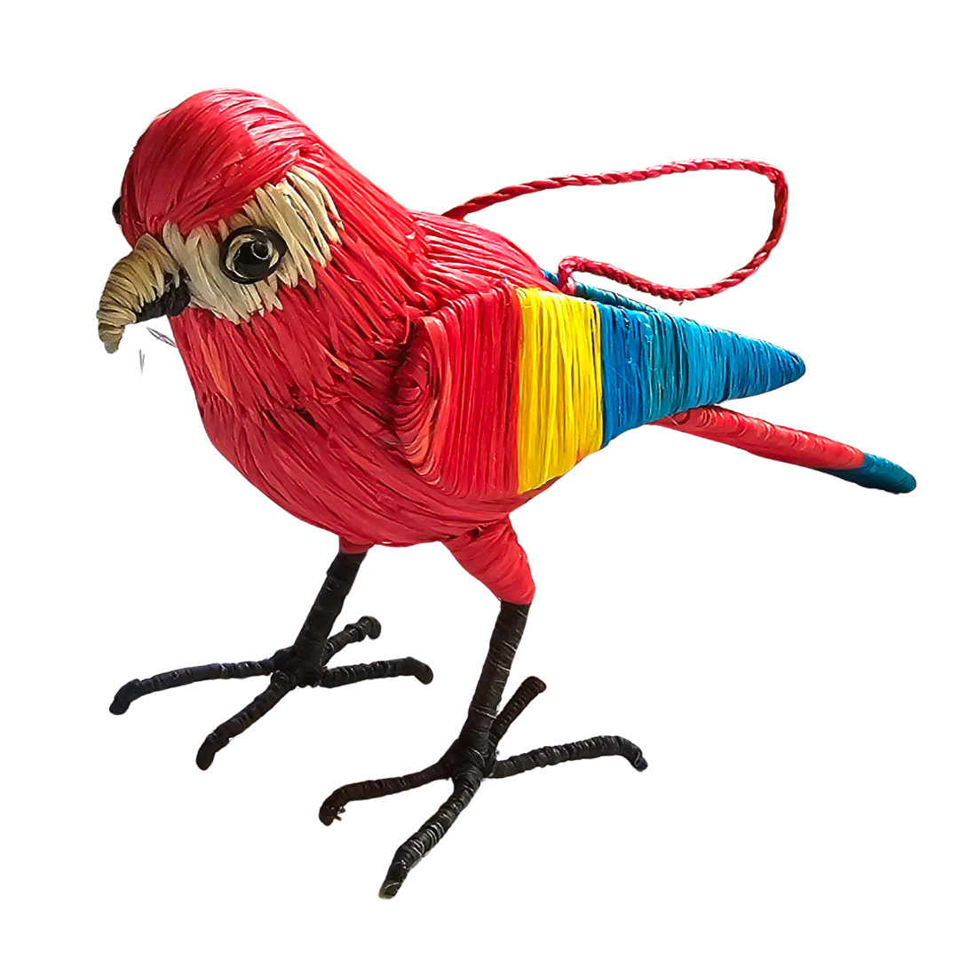 MACAW BIRD - FAIR-TRADE CHRISTMAS TREE ORNAMENT - WOVEN BY PERUVIAN AMAZON ARTISAN - Amazon Ecology