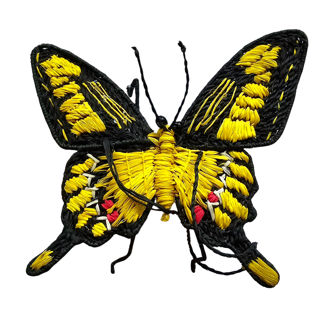 BUTTERFLY WOVEN INSECT ORNAMENT - HAND-MADE BY ARTISAN FROM THE PERUVIAN AMAZON - Amazon Ecology