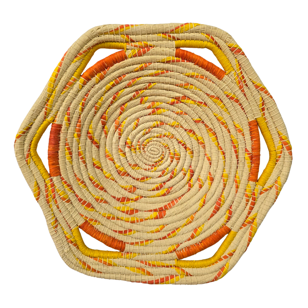 Six-sided premier chambira baskets with two color blend - made by artisans from the Peruvian Amazon