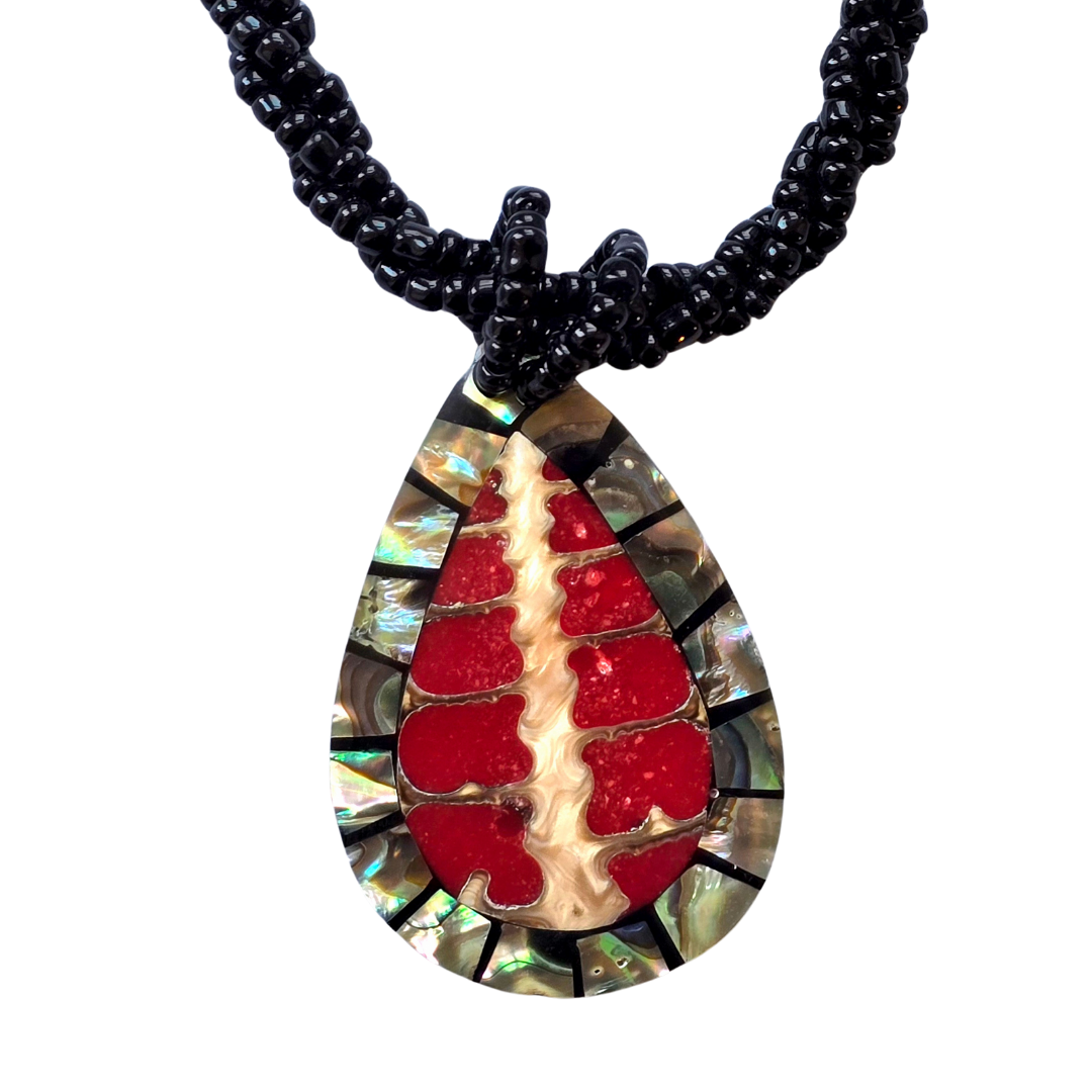 Abalone and spondylus necklace from the Peruvian Amazon