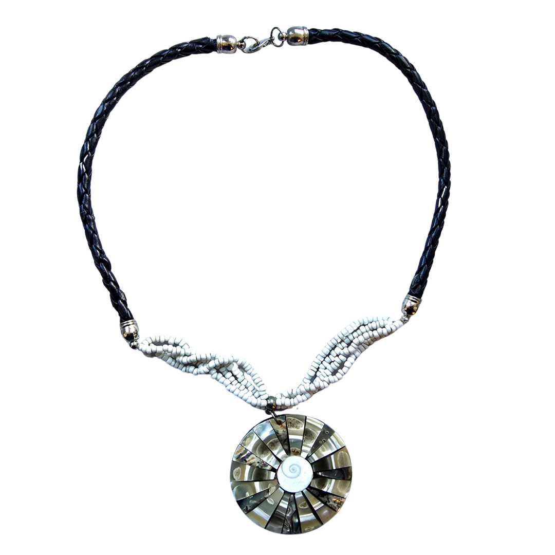 Mother of pearl sun shell necklace from the Peruvian Amazon - Amazon Ecology