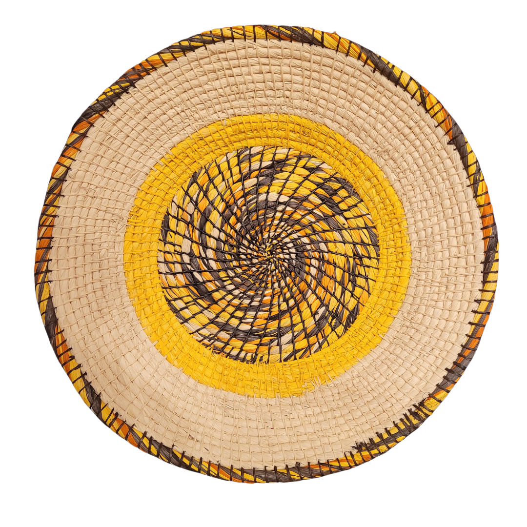 Solar ring around the earth chambira basket - made by artisan from the Peruvian Amazon - Amazon Ecology