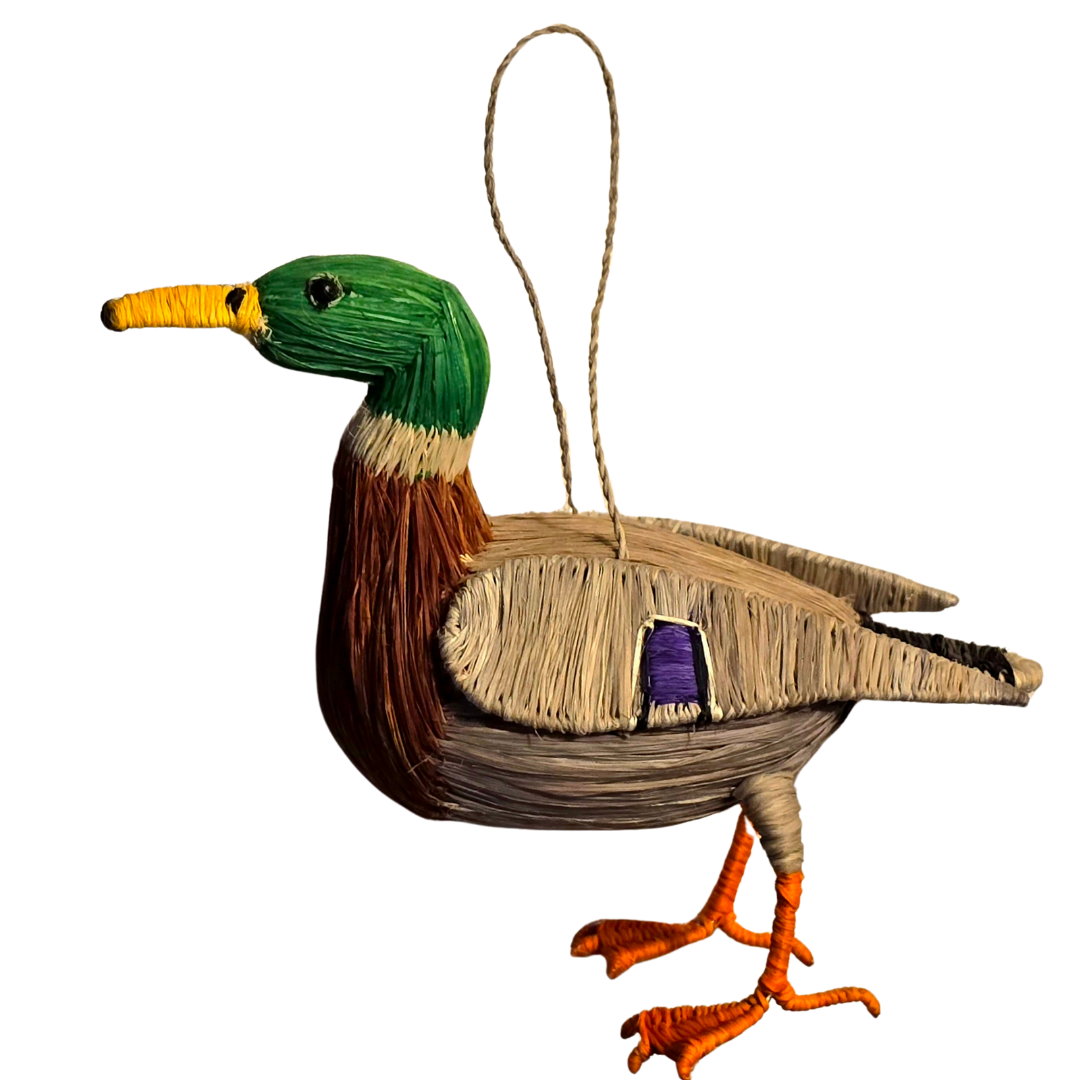 MALLARD DUCK - BIRD FAIR-TRADE CHRISTMAS TREE ORNAMENTS - WOVEN BY PERUVIAN AMAZON ARTISAN - Amazon Ecology