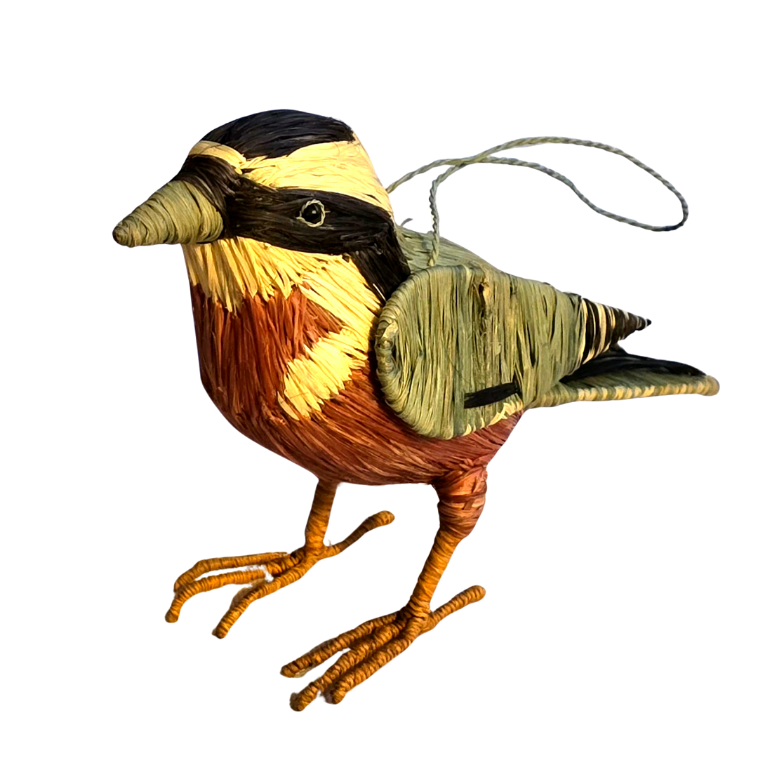 NUTHATCH BIRD - FAIR-TRADE CHRISTMAS TREE ORNAMENT - WOVEN BY PERUVIAN AMAZON ARTISAN - Amazon Ecology