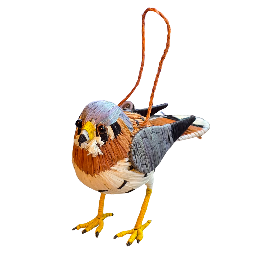 KESTREL BIRD - FAIR-TRADE CHRISTMAS TREE ORNAMENT - WOVEN BY PERUVIAN AMAZON ARTISAN - Amazon Ecology