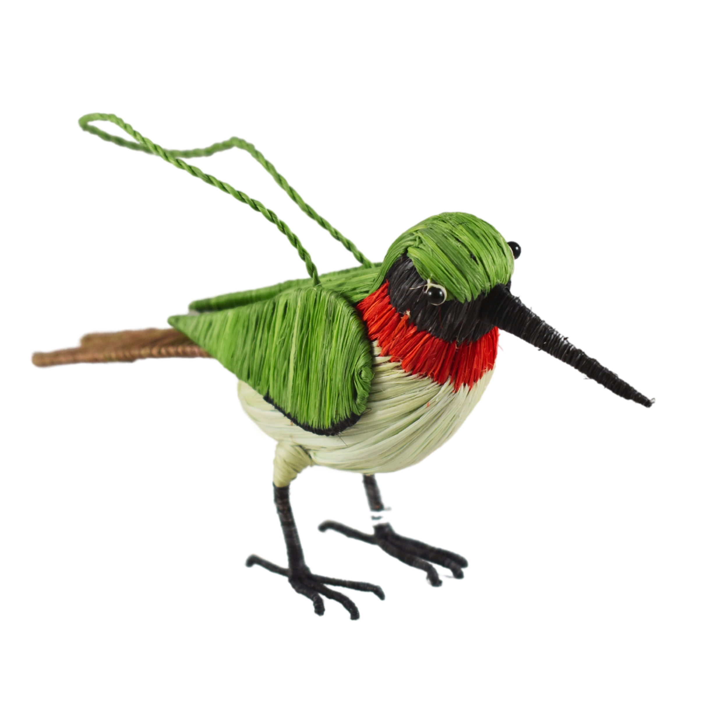 RUBY-THROATED HUMMINGBIRD FAIR TRADE ORNAMENT - WOVEN BY PERUVIAN AMAZON ARTISAN - Amazon Ecology