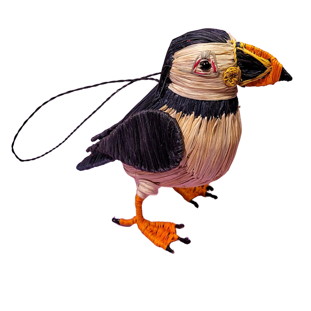 PUFFIN AND BLACK SKIMMER - BIRD FAIR-TRADE CHRISTMAS TREE ORNAMENTS - WOVEN BY PERUVIAN AMAZON ARTISAN - Amazon Ecology