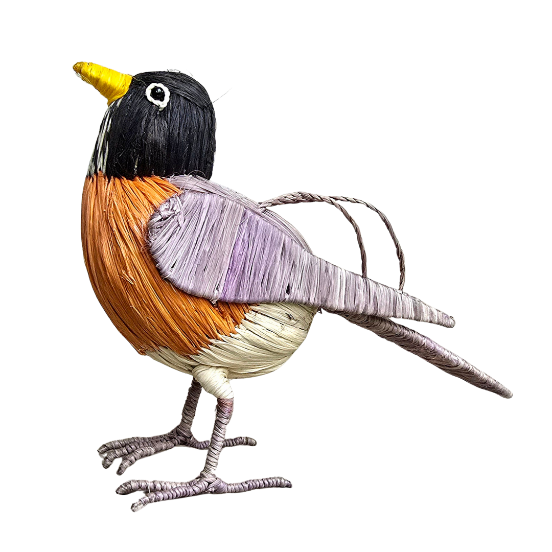 AMERICAN ROBIN - FAIR TRADE CHRISTMAS TREE ORNAMENT - WOVEN BY PERUVIAN AMAZON ARTISAN - Amazon Ecology
