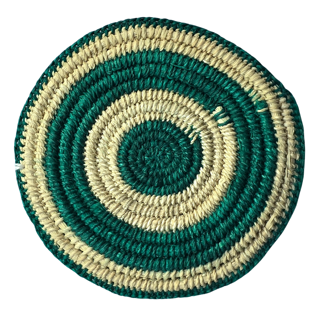 Chambira woven coasters with colored rings - handmade by Peruvian artisans - Amazon Ecology