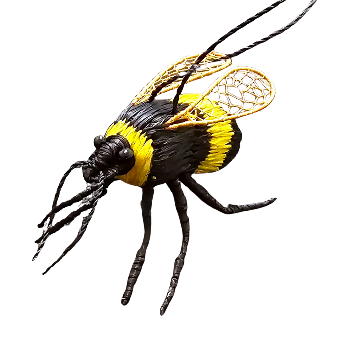 BUMBLE BEE INSECT ORNAMENT - WOVEN BY PERUVIAN AMAZON ARTISAN - Amazon Ecology