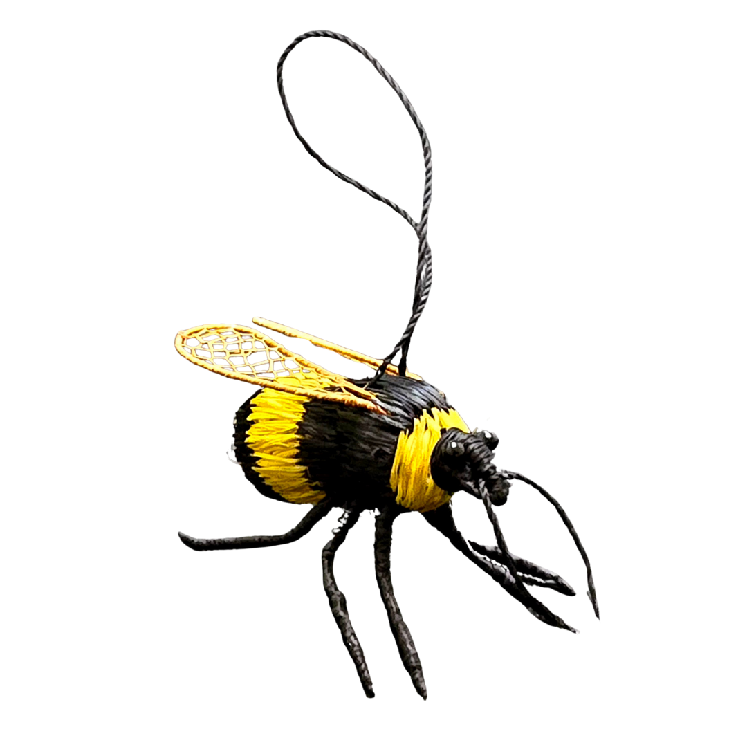 BUMBLE BEE INSECT ORNAMENT - WOVEN BY PERUVIAN AMAZON ARTISAN - Amazon Ecology