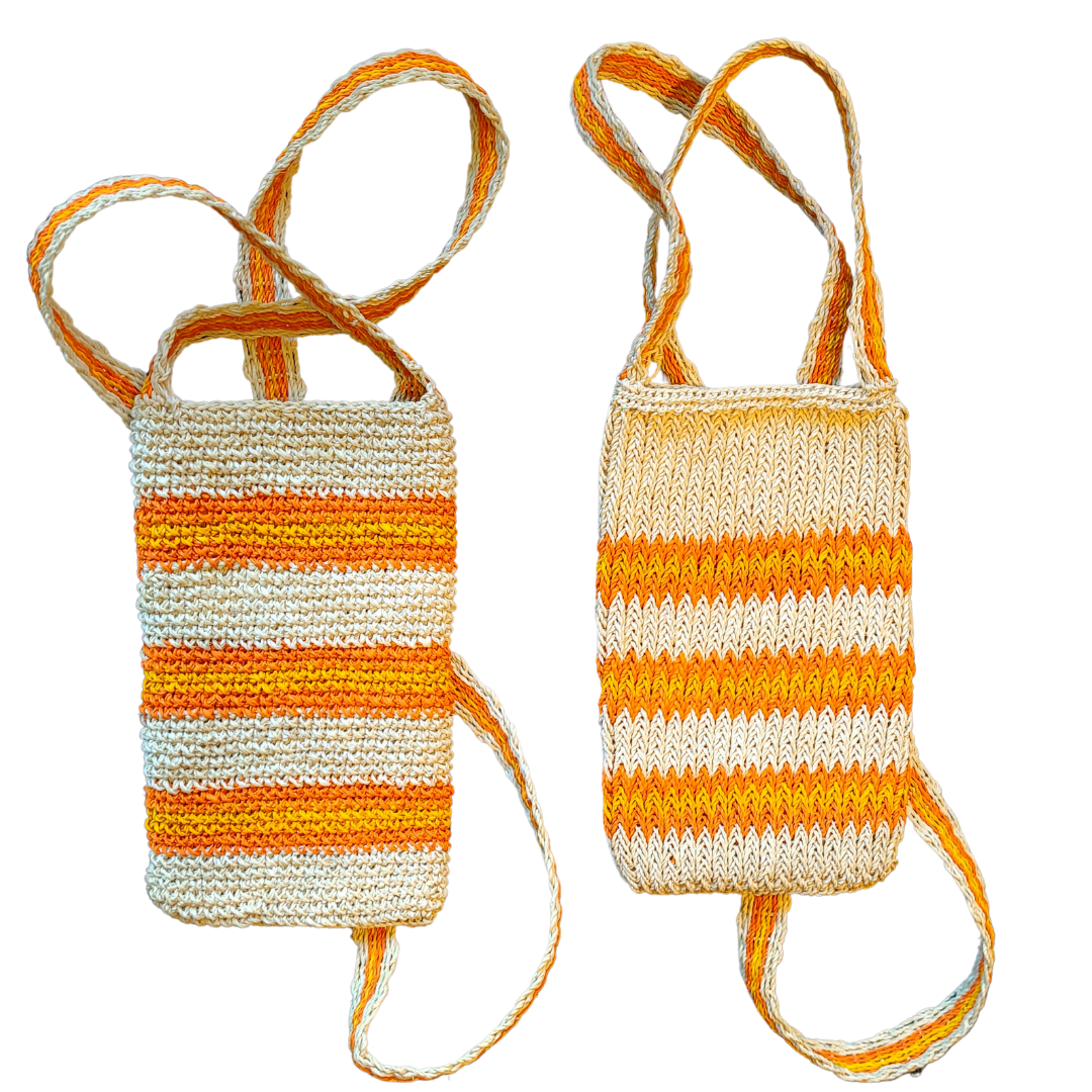 Colored stripe hand-made cell phone holders - made by Peruvian native artisans - Amazon Ecology