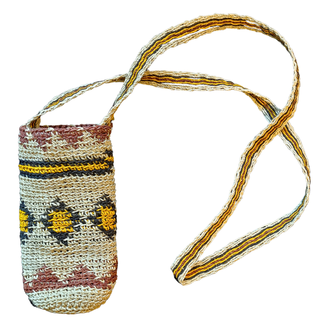Earth tone Bora design hand-made cell phone holders - made by Peruvian native artisans - Amazon Ecology