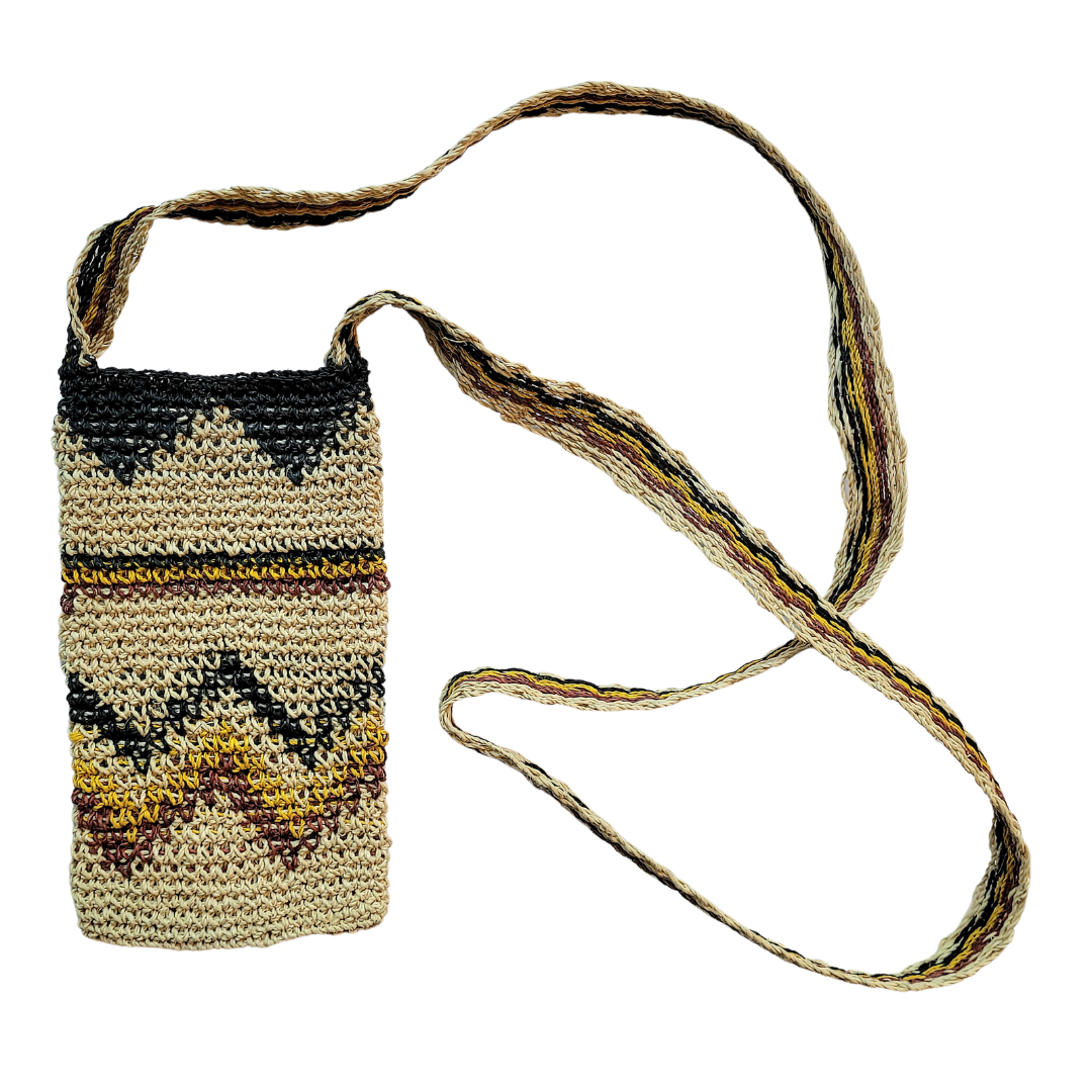 Earth tone Bora design hand-made cell phone holders - made by Peruvian native artisans - Amazon Ecology