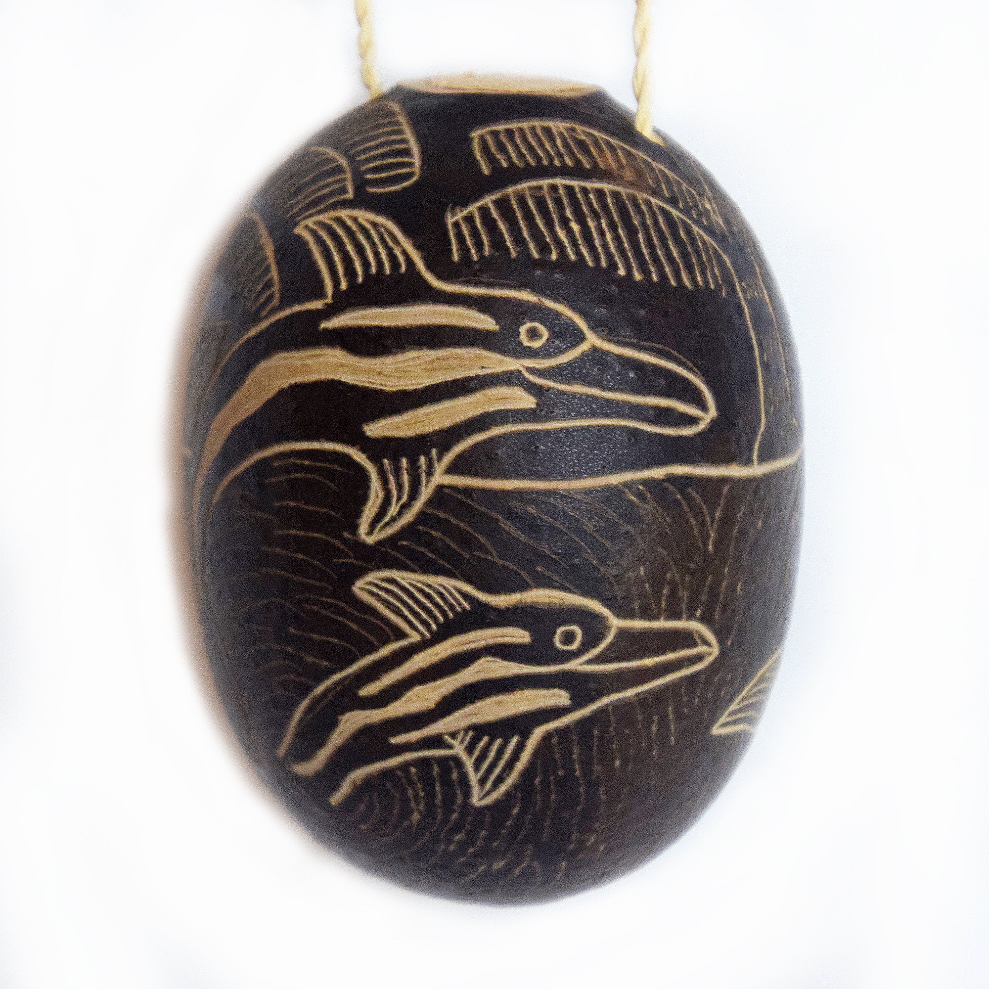 Dolphin Mammal Calabash Christmas tree ornament and hand rattle - Amazon Ecology