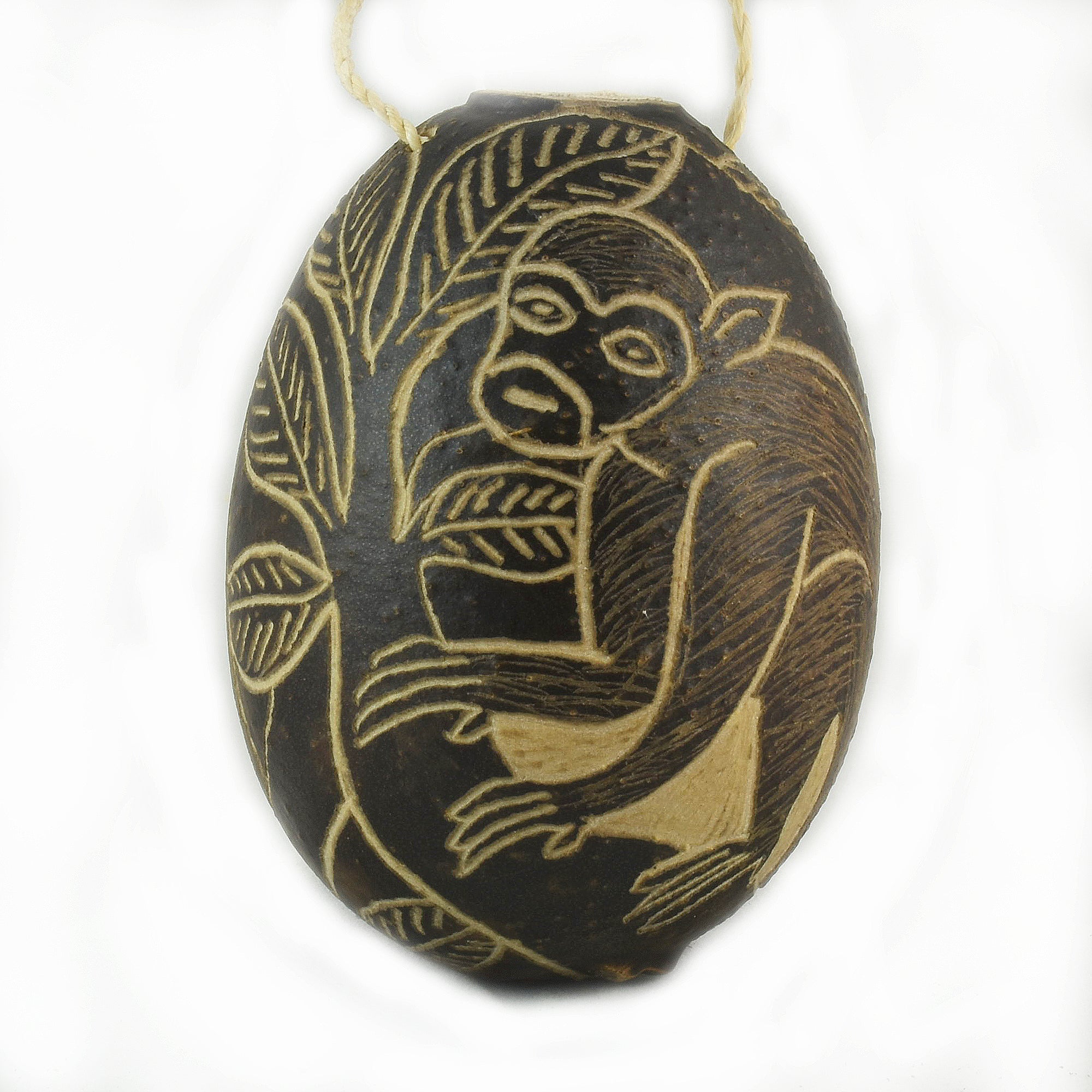 Monkey Mammal Calabash Christmas tree ornament and hand rattle - Amazon Ecology