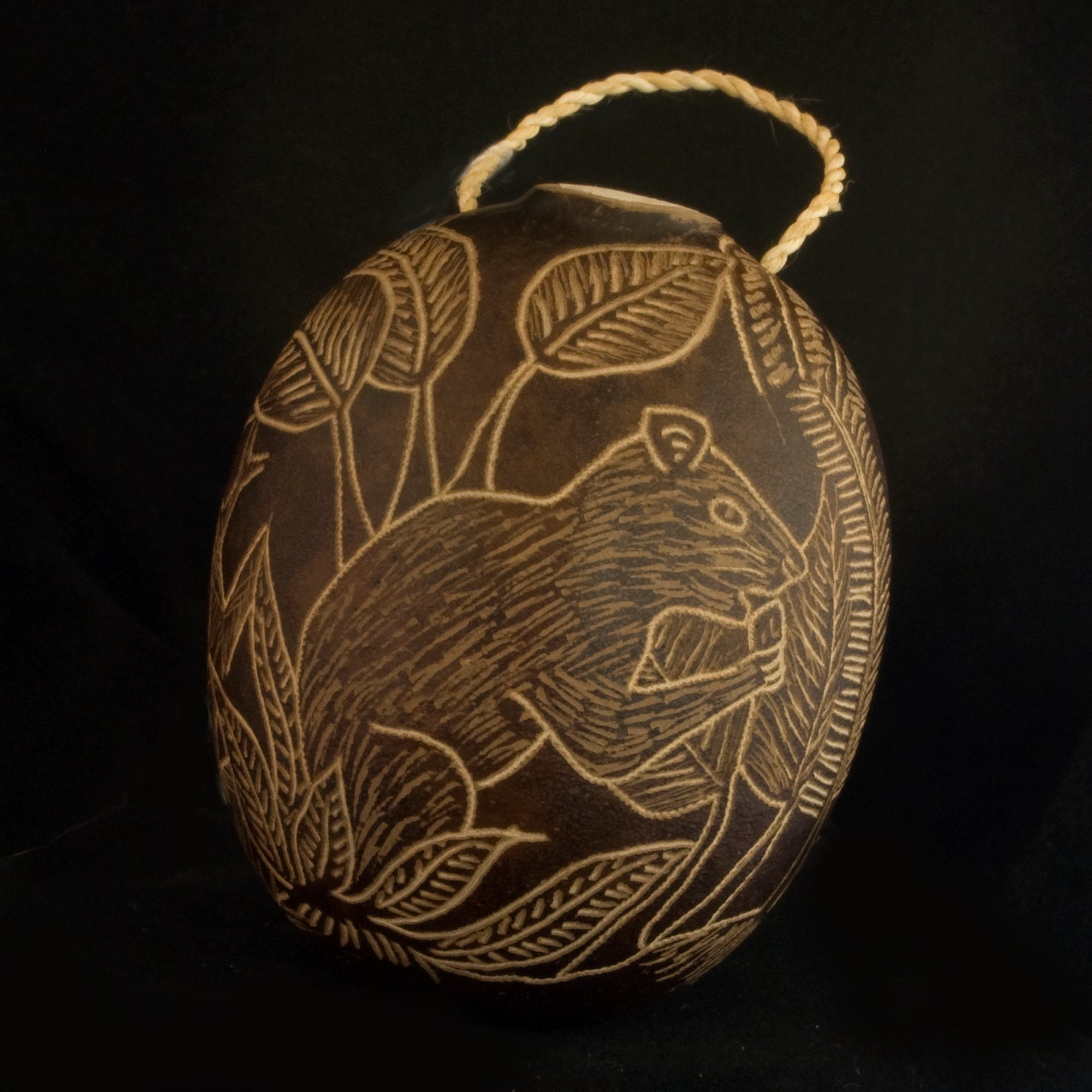 Paca and Agouti Mammal Calabash Christmas tree ornaments and hand rattles - Amazon Ecology